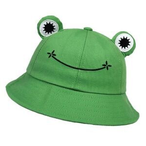 Frog Bucket Sun Wide Brim Fun Hat for Children Girls or Boys